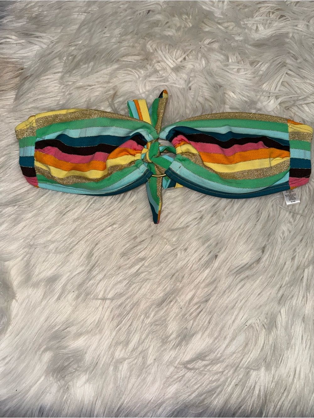 Vitamin A Colorful Striped Bandeau Bikini‎ Top